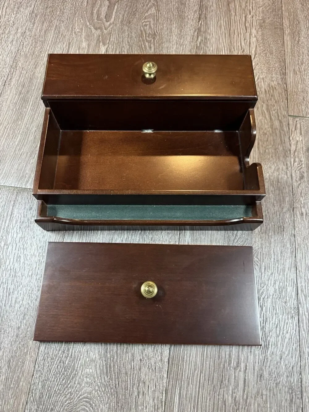 Bombay Company Wooden Desk Organizer Mail Sorter 1996 Hidden Compartment